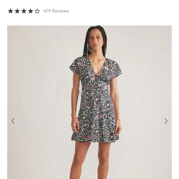 Marine Layer button front flutter-sleeve, A-line dress - Picture 3 of 4